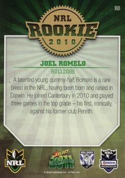 2011 NRL Champions - Rookie 2010 #R8 Joel Romelo Back